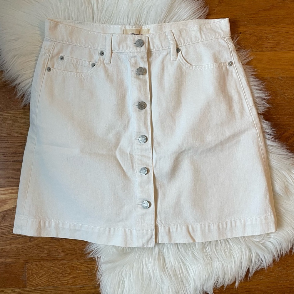 GAP White Denim Mini Skirt